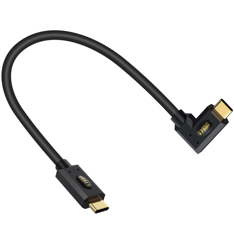 Short USB C to USB C Cable 240W, Right Angle Type C Cable Short 1feet, 40Gbps…