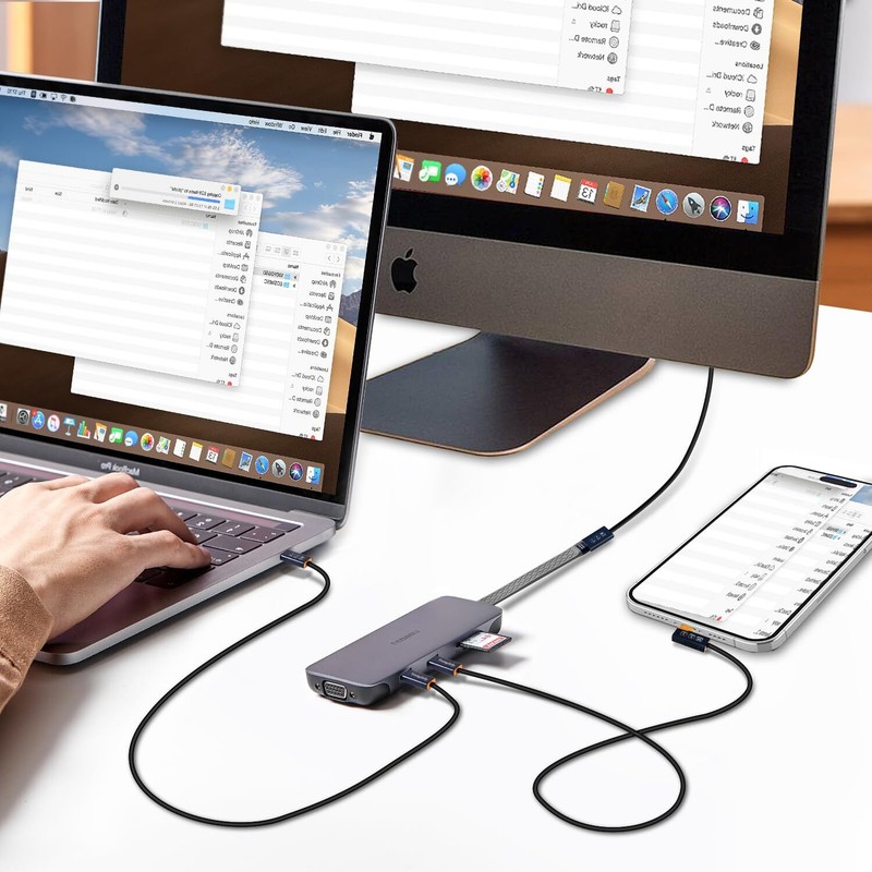 4.0Ft Elbow USB C Cable Thunderbolt 4/3 240W Charging 8K Dual Display gallery