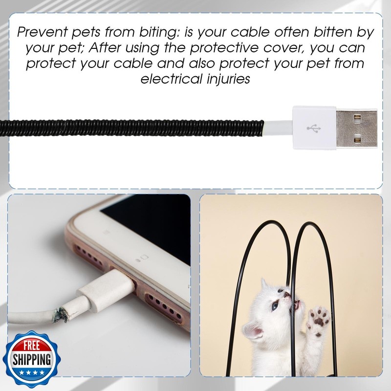 Frienda 10 Pcs 10 Pcs Spiral Cable Protector Chargers Cord Protector Data Cab gallery