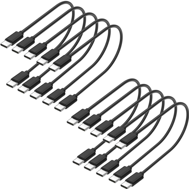10-Pack USB C Charger Cable,1ft Bulk Short Cables, Multipack 60W Fast Charge ...