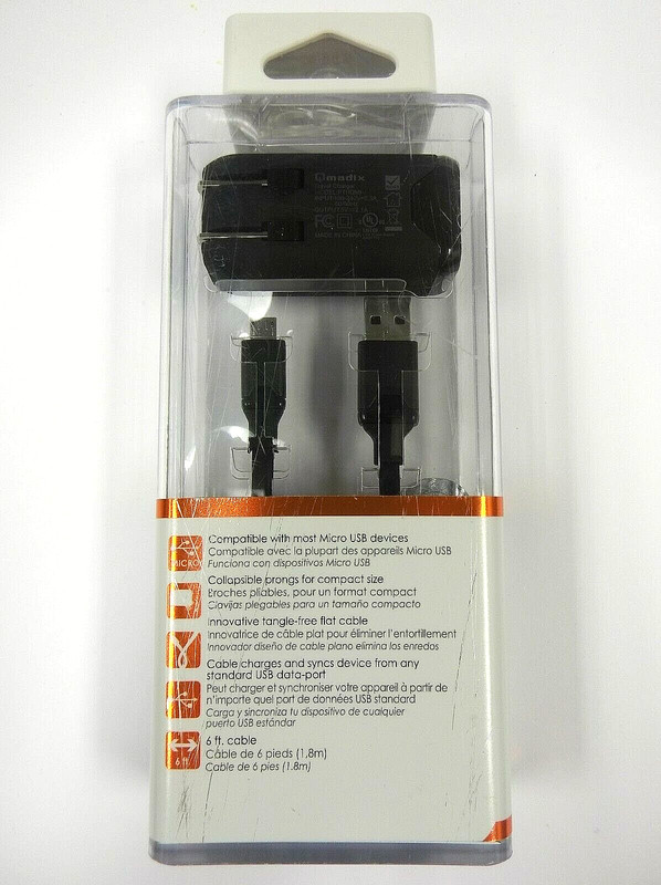 QMadix USB 2.1 Amp / 10 Watt Wall Charger + Micro USB 6 Ft Cord - Most Androids gallery