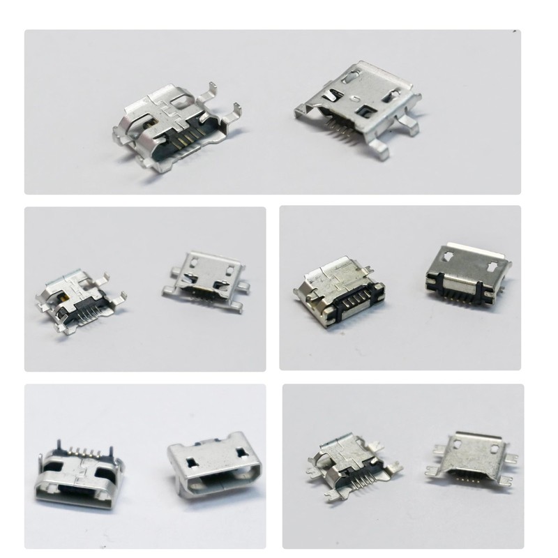50 Pcs 10 Types Micro USB Female Connector Set, 5-Pin Micro USB Ports for Pho gallery