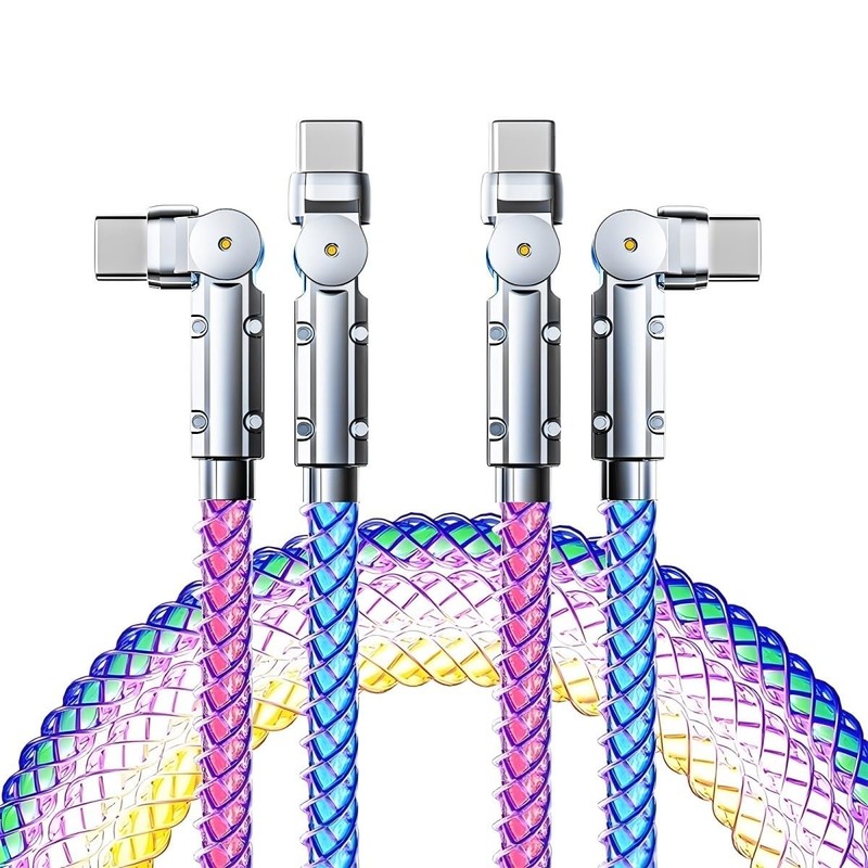 Multicolored LED USB-C Cable 2 Pack, 5ft Gradual Color Type C Charger for iPhone gallery