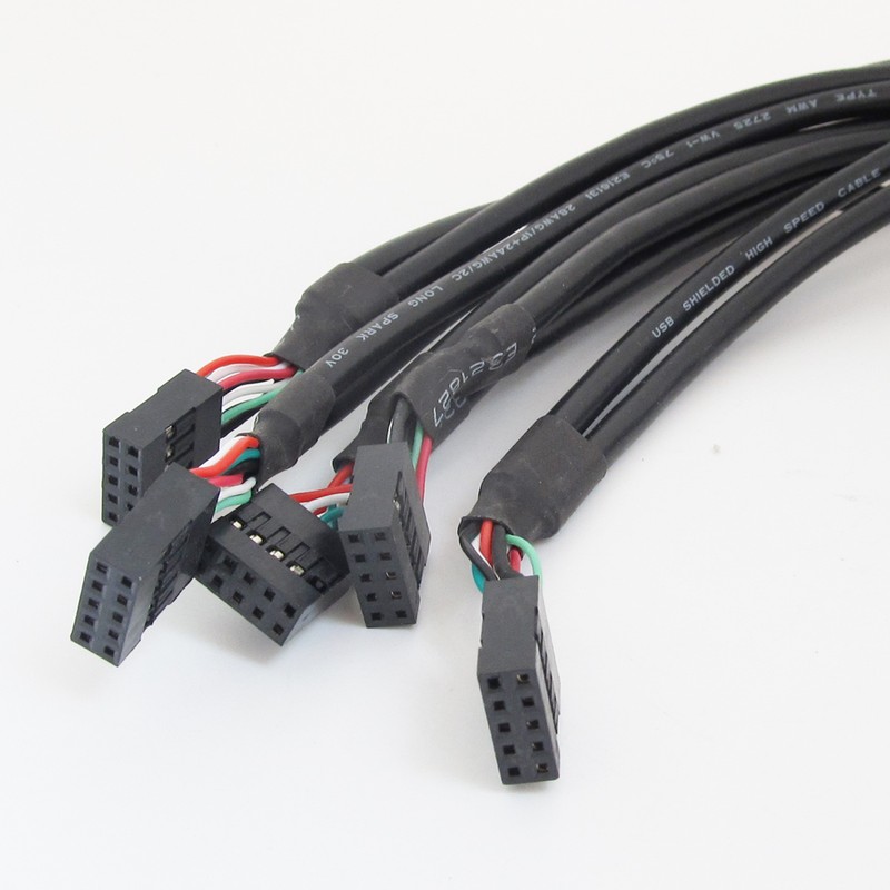 5pcs 50cm 2 Port USB A Female to Internal 2x5 way 9 Pin Header Adapter Cable gallery