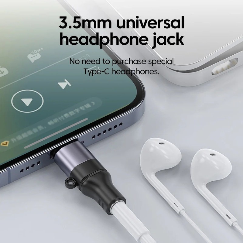 1pcs USB C to 3.5mm Audio Adapter Type C Aux Headphone Jack DAC gallery