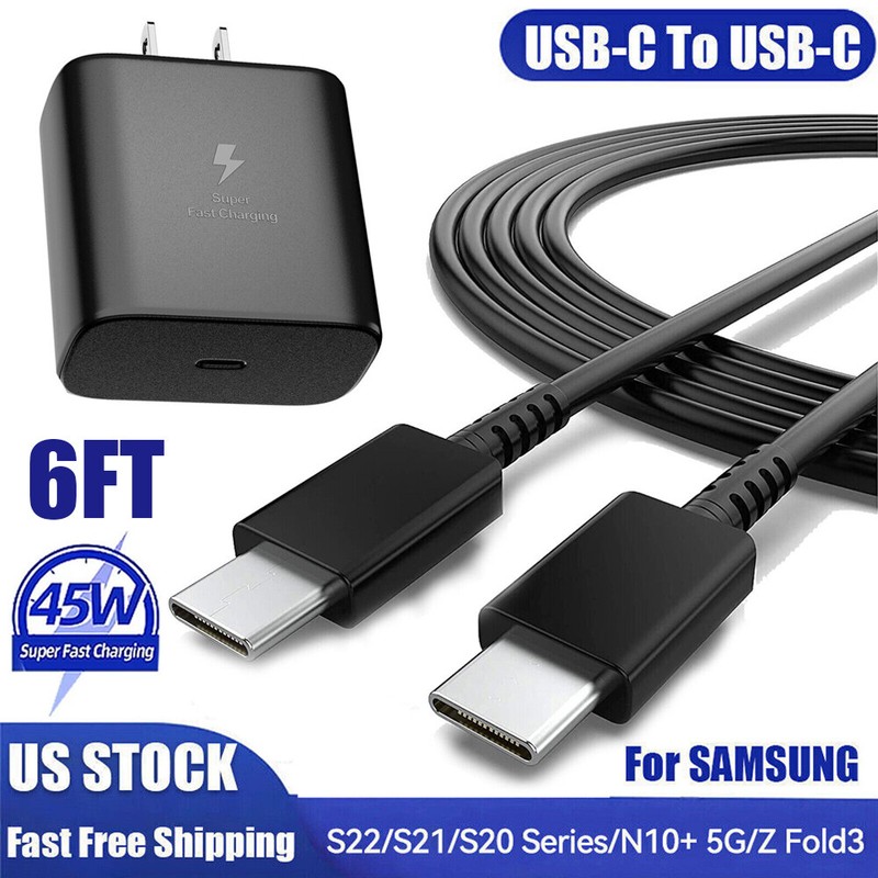 45W Type USB C Super Fast Wall Charger+6ft Cable For Samsung Galaxy S25 S24 S23