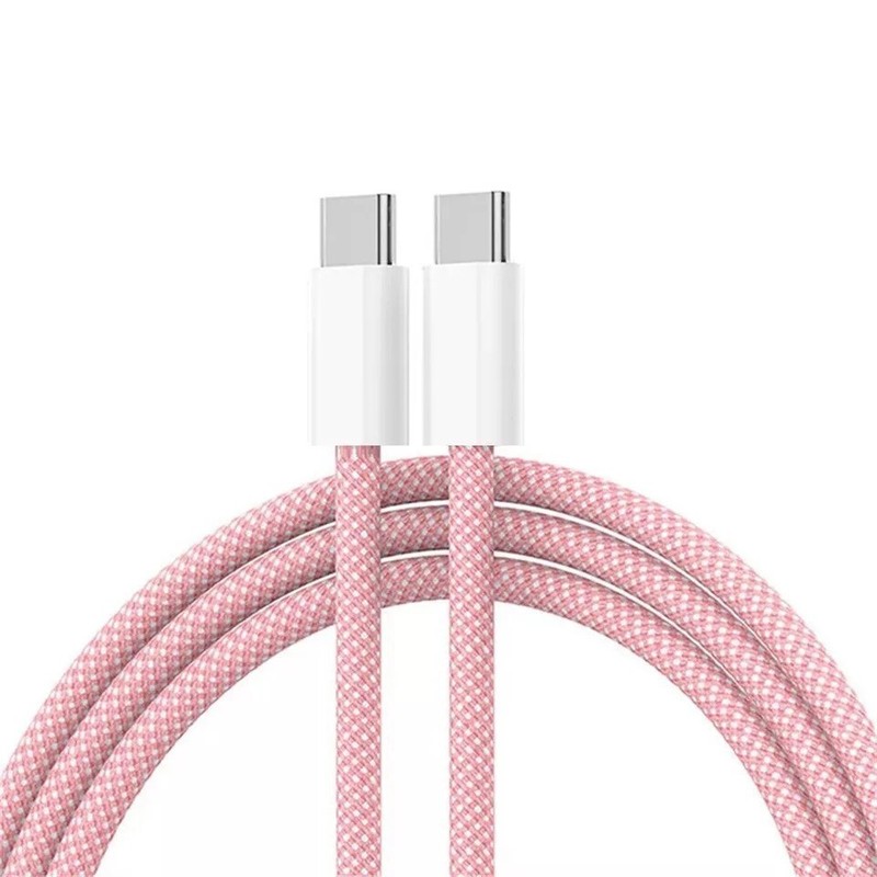 Braided C-TYPE-C (PINK) Charging Data SYNC Charger Cable Cord 1 pcs