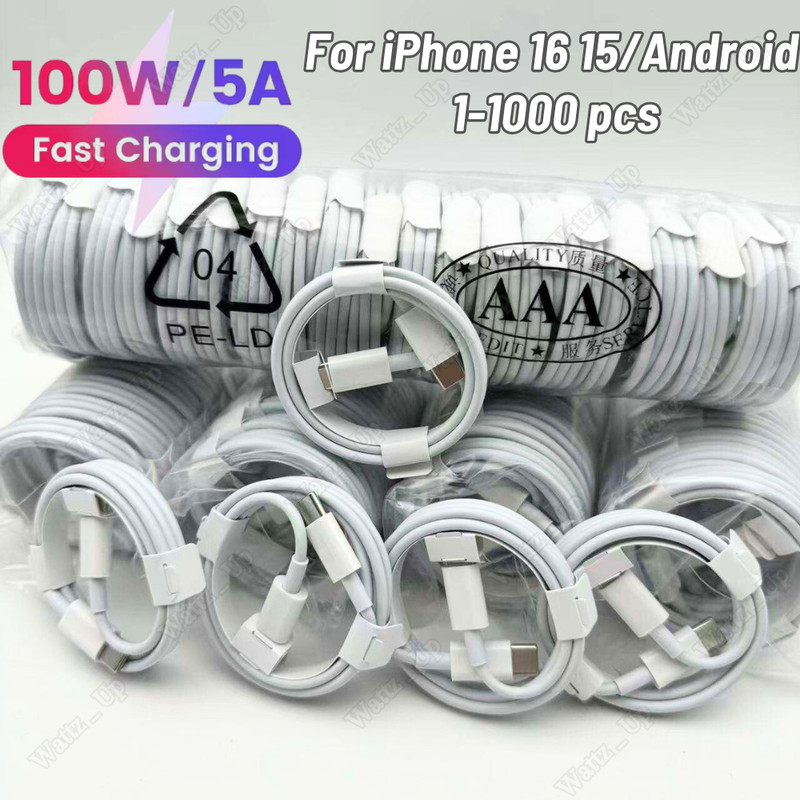 For iPhone 16 15 iPad MacBook Pro PD 100W Fast Charger USB-C To USB C Cable Lot