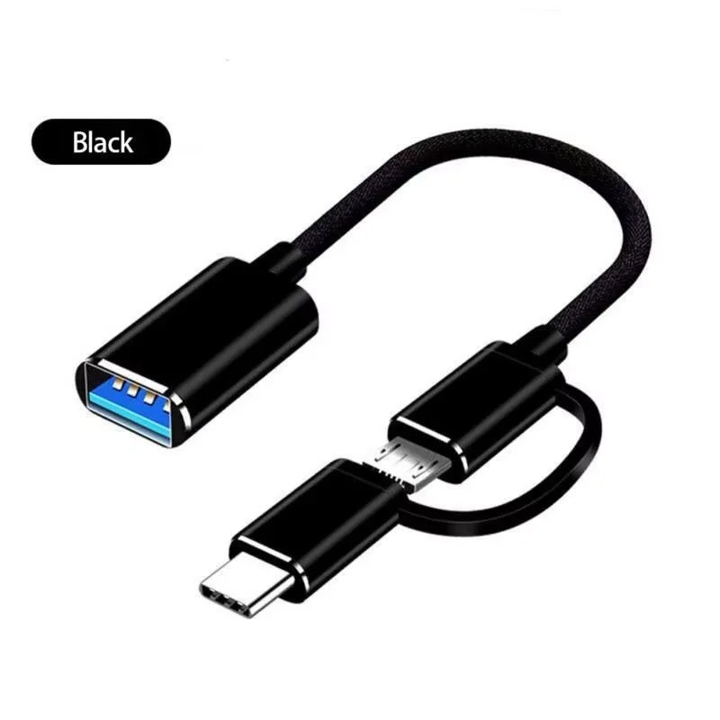 2-in-1 Micro USB USB C to USB3.0 OTG Cable Adapter New Condition Type C Male USB gallery