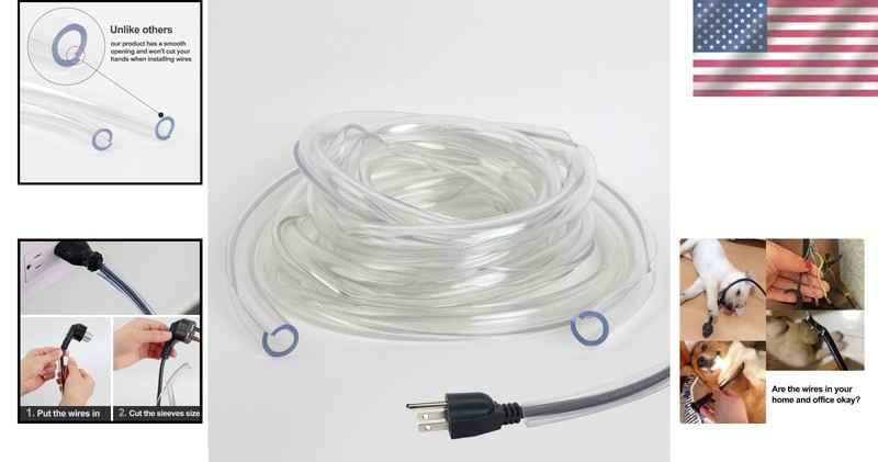 Pet Cable Sleeve - 10ft Clear Protector for Dogs & Cats, Odorless Design gallery