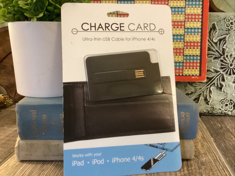CHARGE CARD Ultra-thin USB Cable for iPhone 4/4S (30 pin Connect) iPod iPad NEW gallery
