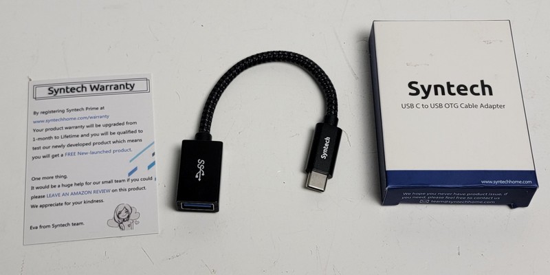 NIB Syntech USB Type-C to USB Female OTG Adapter Cable Samsung Galaxy S25 Ultra