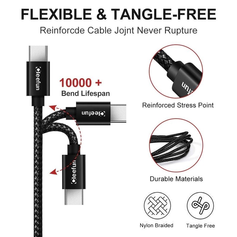USB C Cable, USB to USB C Cable, [5 Pack, 3/3/6/6/10 ft] Type C Charger Cable... gallery