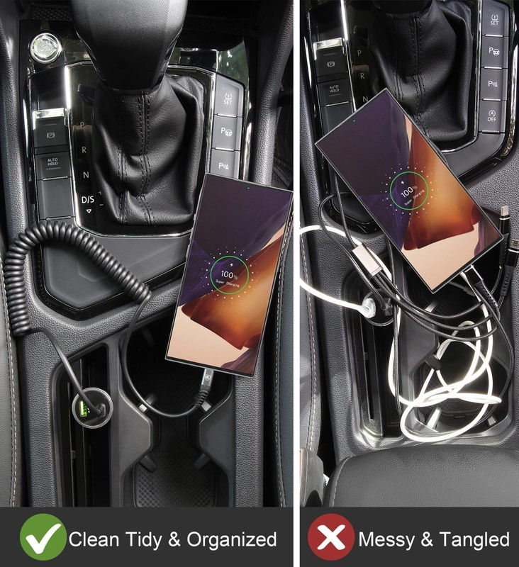Coiled USB C to C Charger Cable 3ft 2-Pack - Fast Charging for iPhone & Samsung gallery