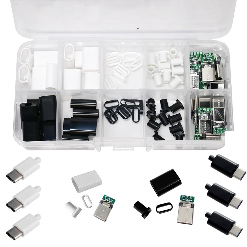 20 Set USB-Connector Kit DIY, 24 Pin USB 3.1 -Plug with PCB Board and Housing…
