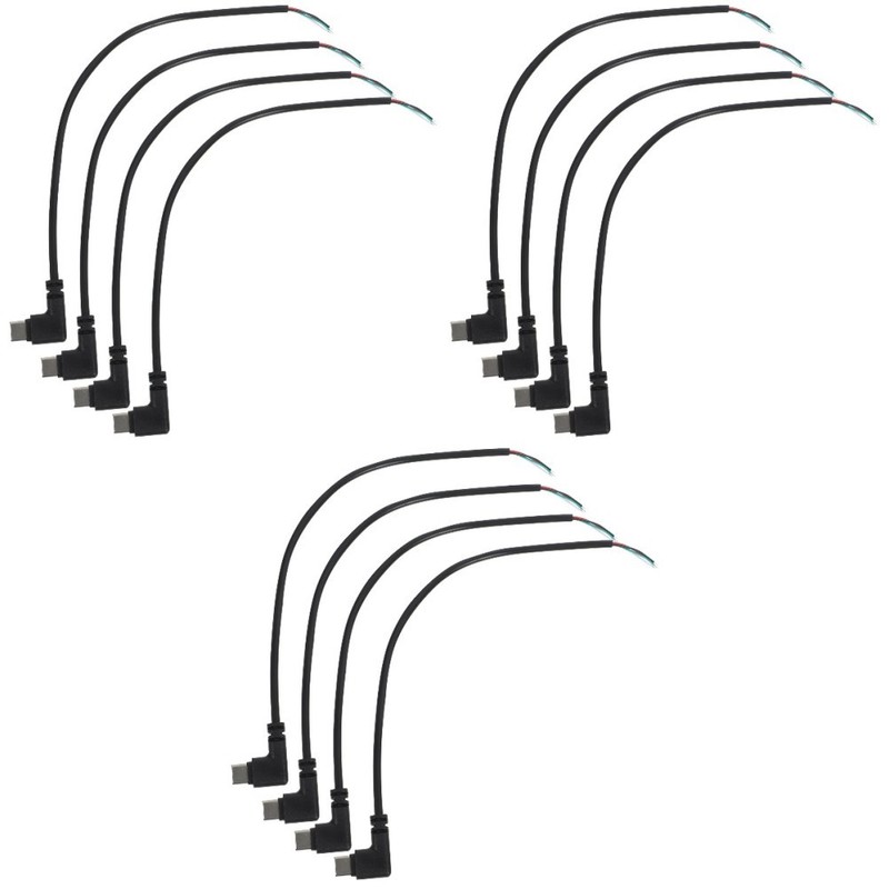Set of 3 C-type Male Plug Bare Cable Charging Right Angle Usb Extender
