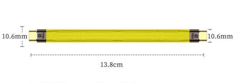 USB Type C Male to Male Flat Cable 14CM Data Transmission Max 40Gbps PD 100W 5A gallery