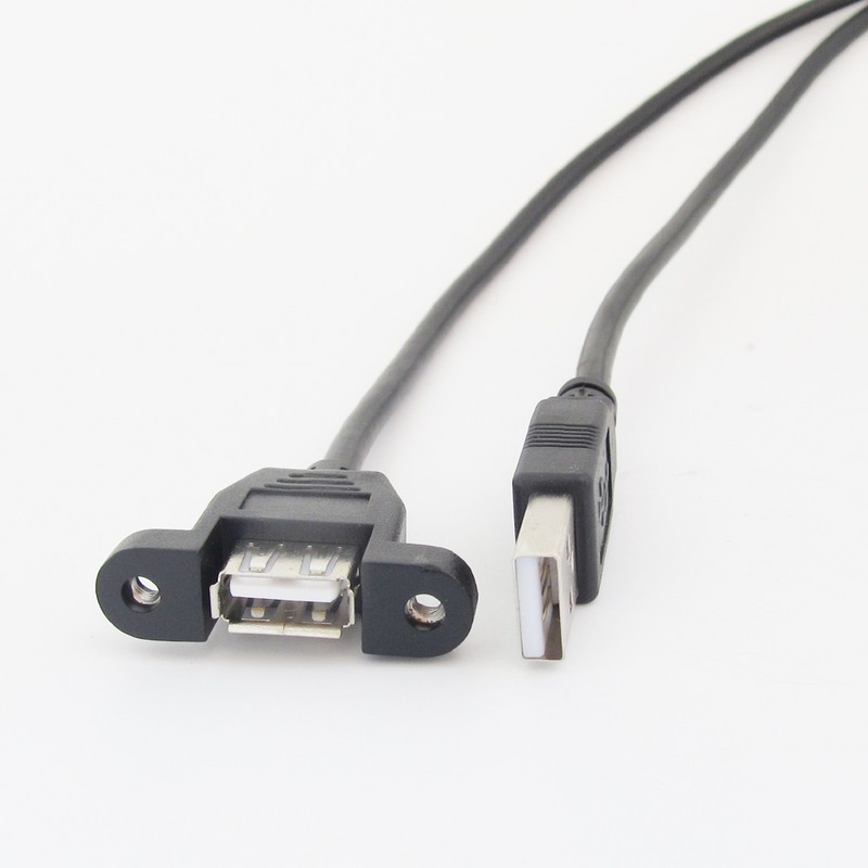 40pcs 1M/3.3FT USB 2.0 A Male to A Female Panel Mount Screw Hole Extension Cable gallery