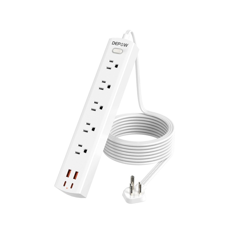 10 Ft Ultra Thin Extension Cord, 5-Outlet Power Strip Surge Protect... Fast Ship gallery