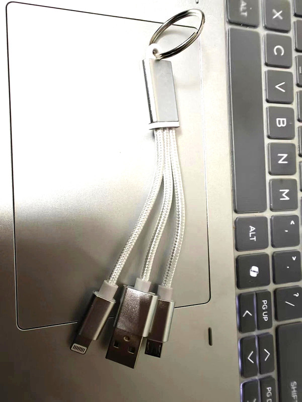 Mobile Keychain Data Cable 3 in 1 Set Fast Charging Cable USB Port Lightening gallery