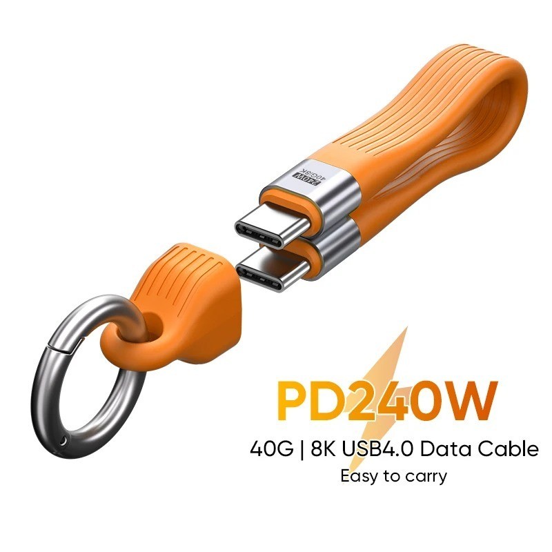 USB-C to USB-C 240W USB4 Cable 40Gbps 8K 60Hz PD 5A Keychain Fast Charge gallery