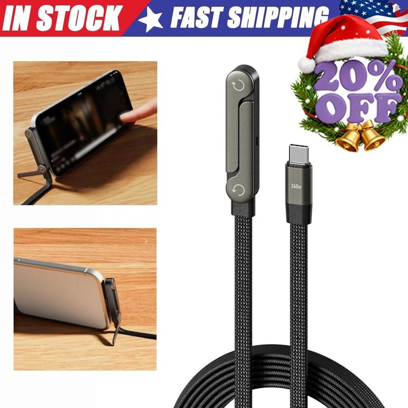 240w Fast Charging Foldable Bracket Data Cable with Built-in Holder 2026 New