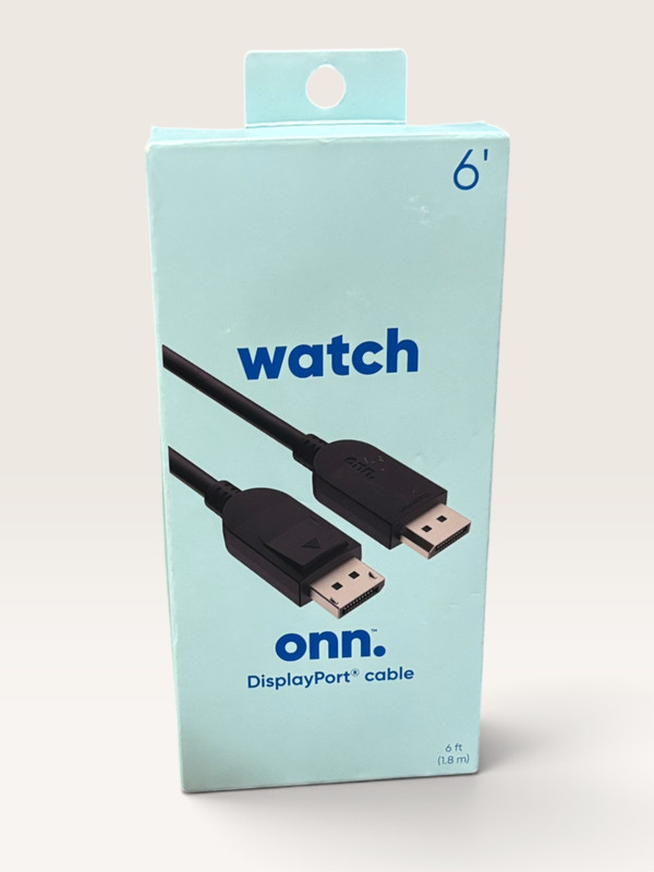 Onn 6 Ft Display Port Cable | High-Quality Performance | Authentic Sound | Black