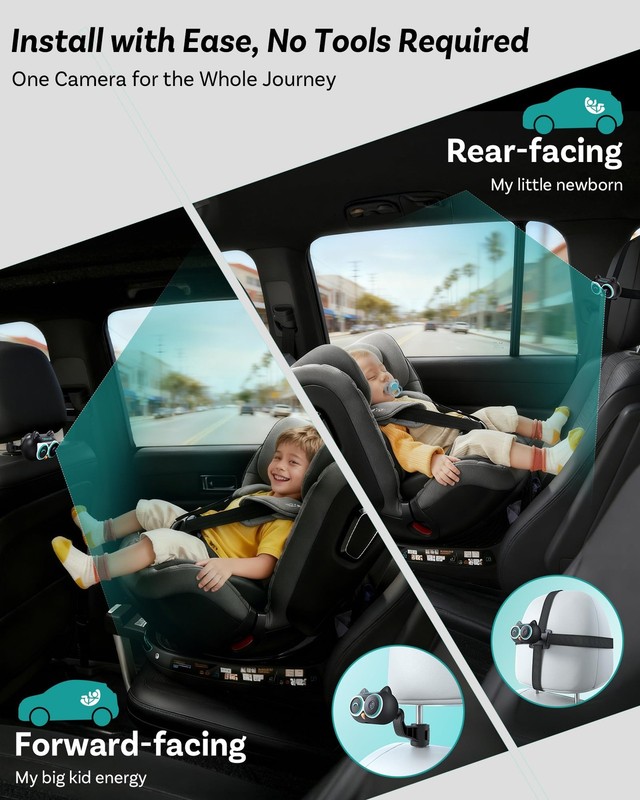 Cabin Care Car Adapter with Baby Car Camera, Wireless CarPlay Display on CarS... gallery