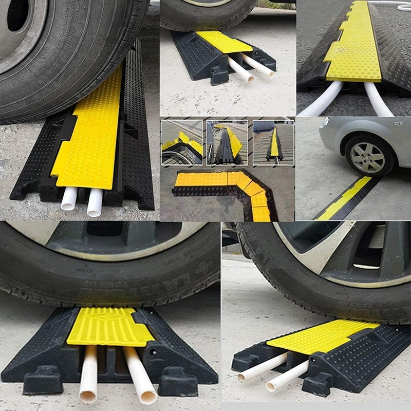 3 Pack Heavy Duty Rubber Cable Protector Ramp for Driveways and Wires gallery