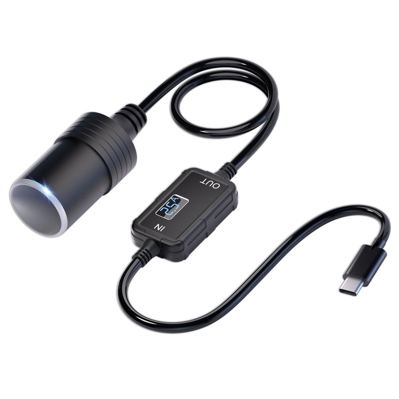 USB C to 12V Cigarette Lighter Adapter, 36W Type C Power Cable for Dash Cam, GPS gallery