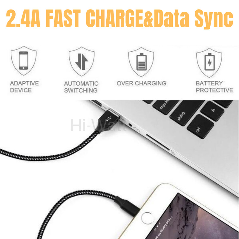 3Pack USB A Type C Charging Data Cable 10ft Charger Braided For Samsung Android gallery