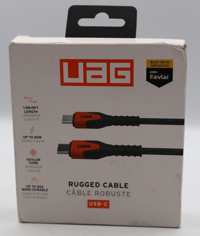 UAG Rugged Core 5ft POWER CABLE USB-C to USB-C (Black & Orange) – NEW