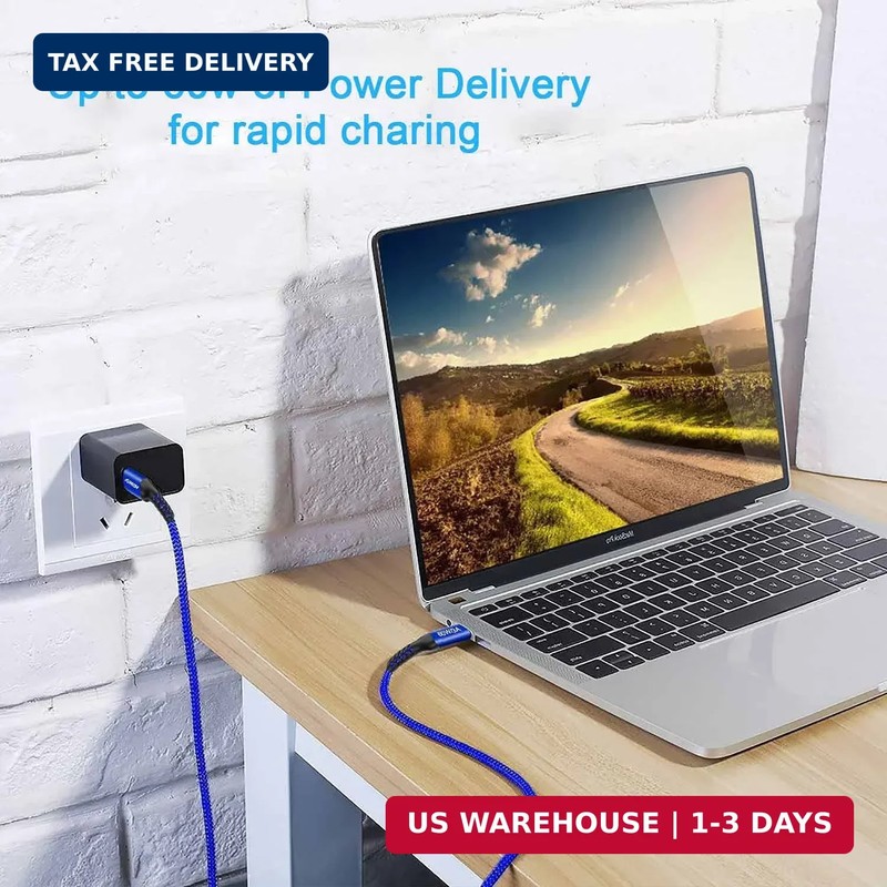 15ft USB-C to USB-C Cable Long, 60W USB Type C Fast Charging PD Charger Braided gallery