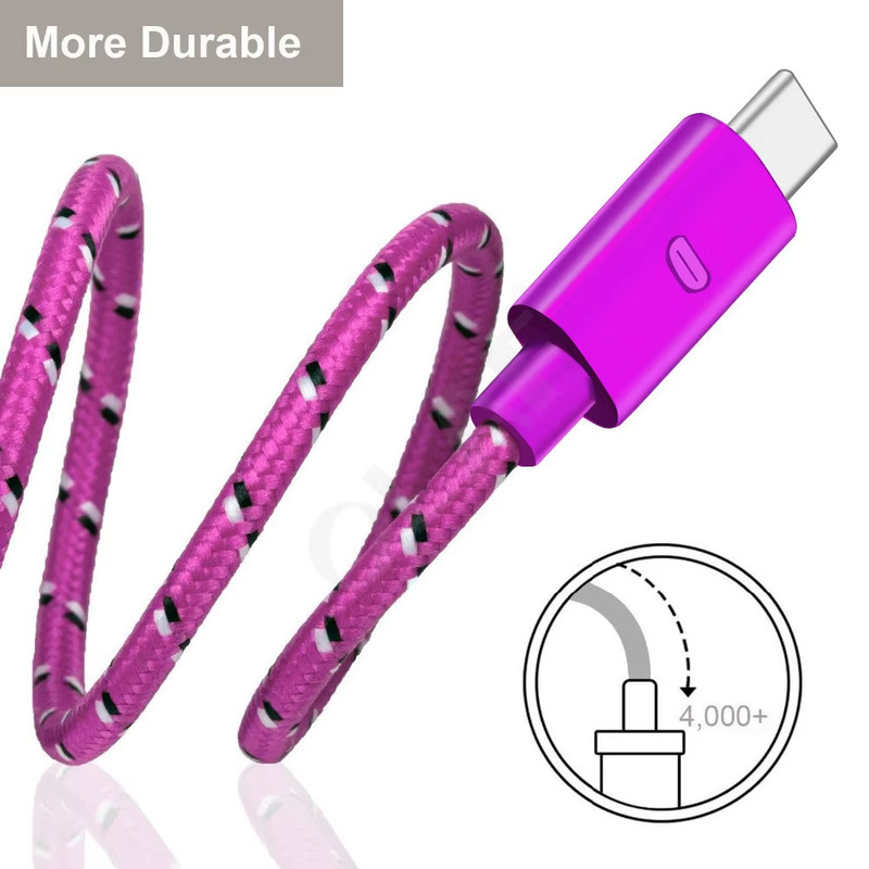 Braided USB-C Cable Fast Charging Data Sync Cord 1M 2M 3M for Samsung gallery