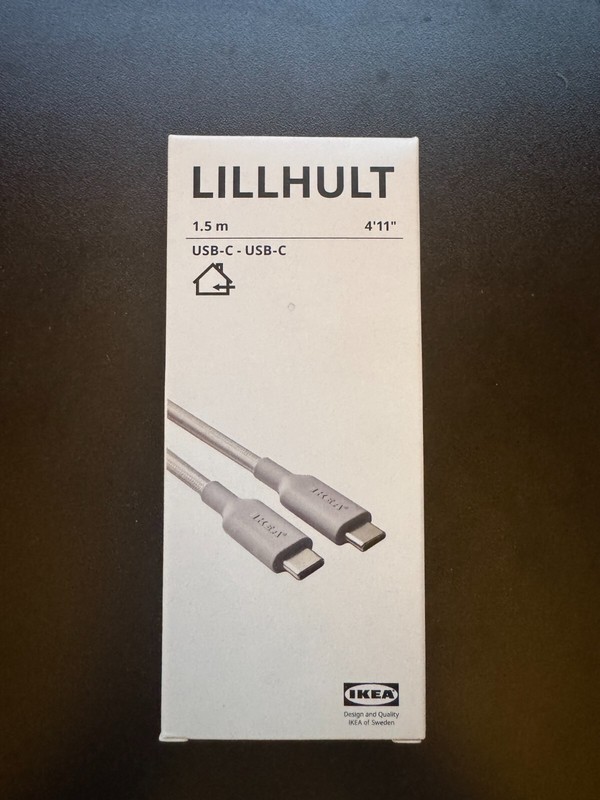 IKEA LILLHULT USB-C To USB-C Light Gray 4 ' 11" 405.810.92