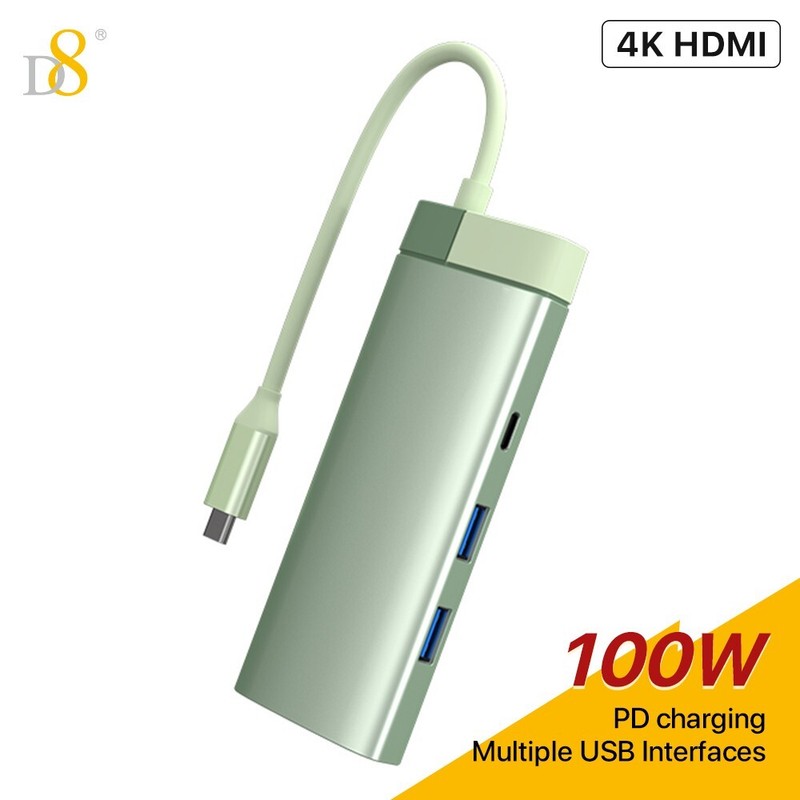 Type C Male to Multi USB 3.0 + HDMI PD TF Hub Adapter Data Connector Converder