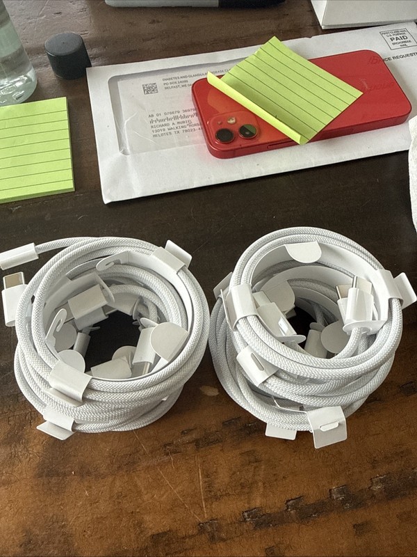 2 x NEW Original Apple USB-C to C Braided Charging Cable for iPad iPhone 15 ,16