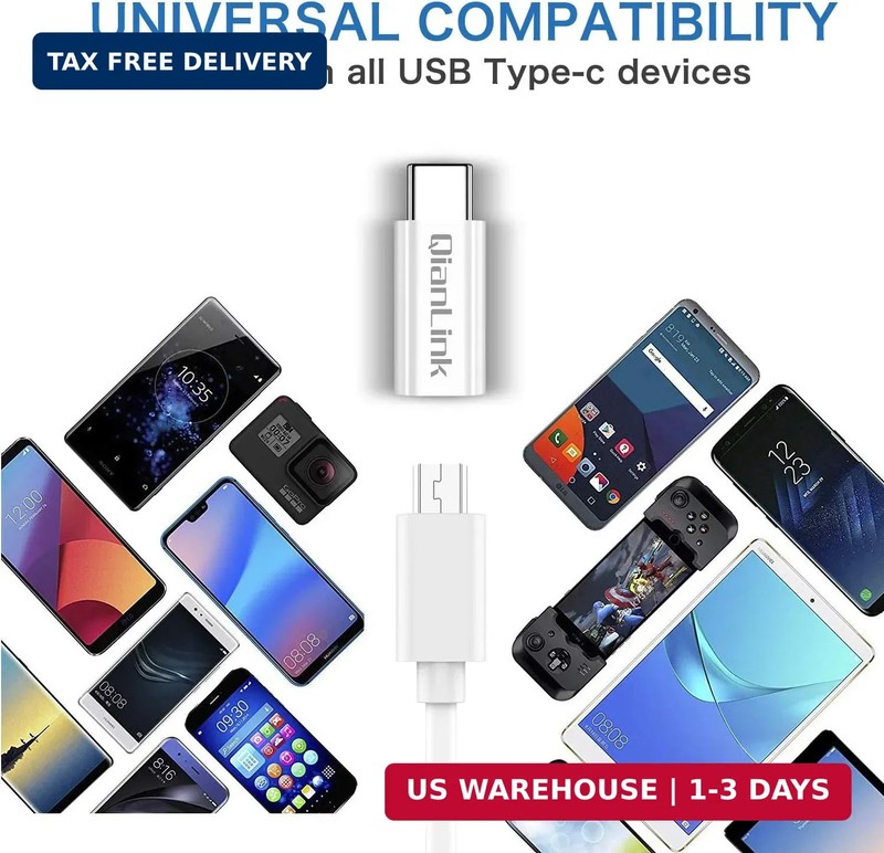 Mini USB to USB C Adapter, (2-Pack) Mini USB Female to USB C Male Convert Chargi gallery