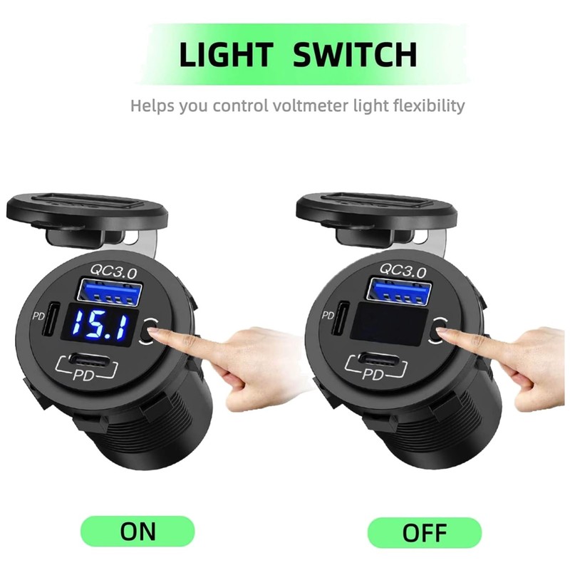 Fast Charge 3.0 USB Outlet for Vehicles