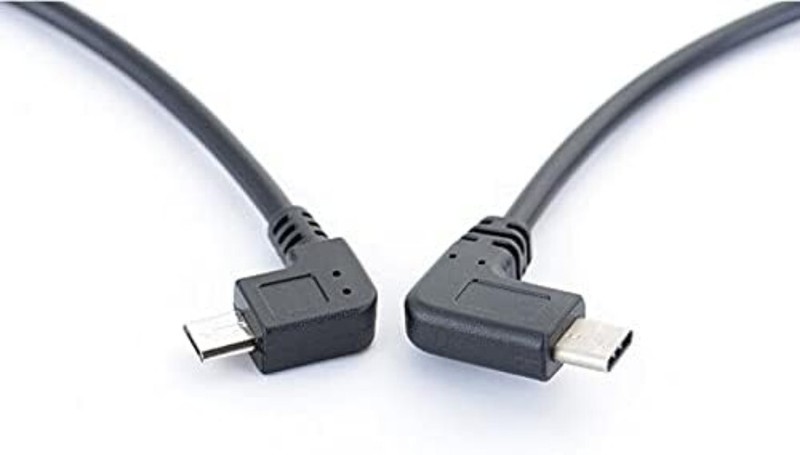 USB Type C to Micro USB Charging Cable - 25cm Right Angle Adapter for Laptops gallery