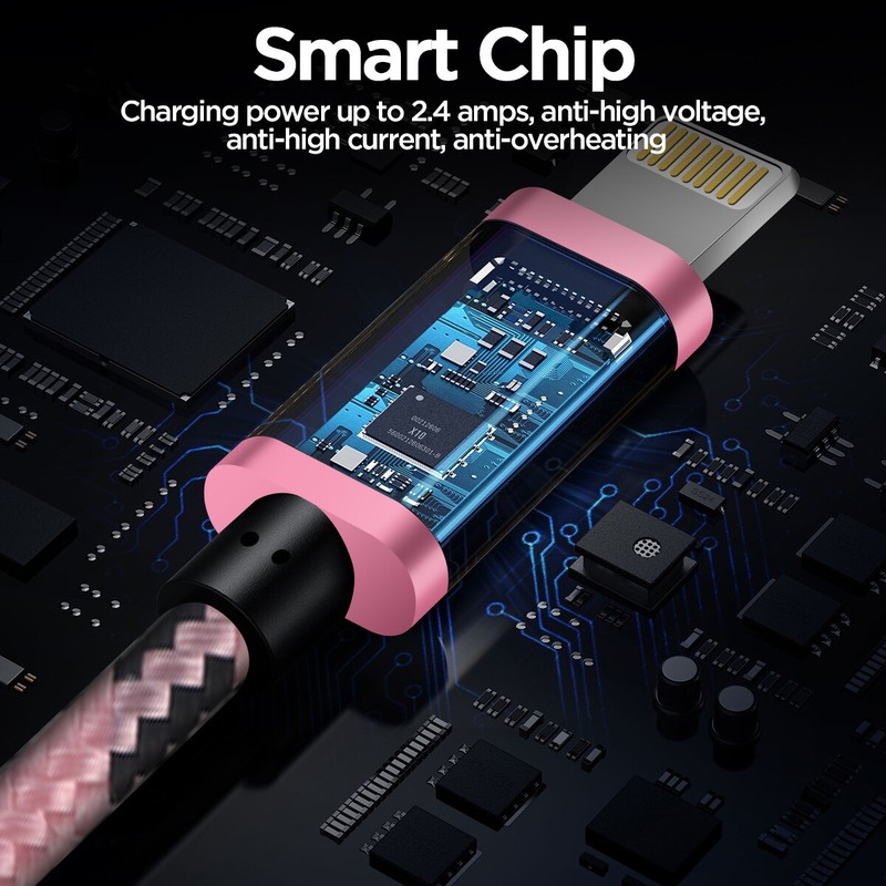 Braided USB Cable Data Charger Cord For iPhone XS 8 7 6 Plus SE 12 11 13 14 Lot gallery