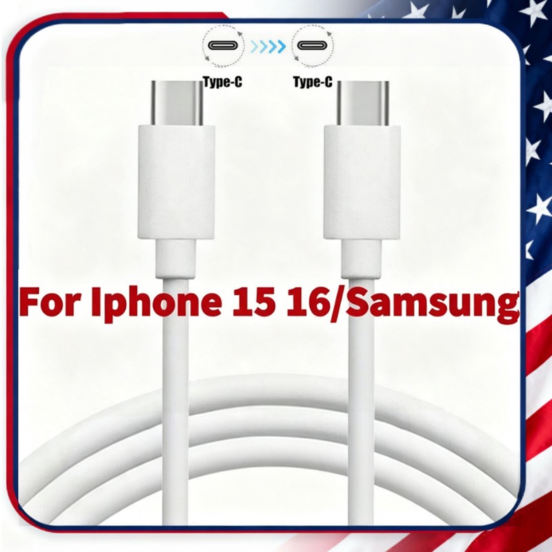 For Samsung iPhone 15 16 Pro Max 60W USB-C to USB C Cable Fast Charger Cord Lot