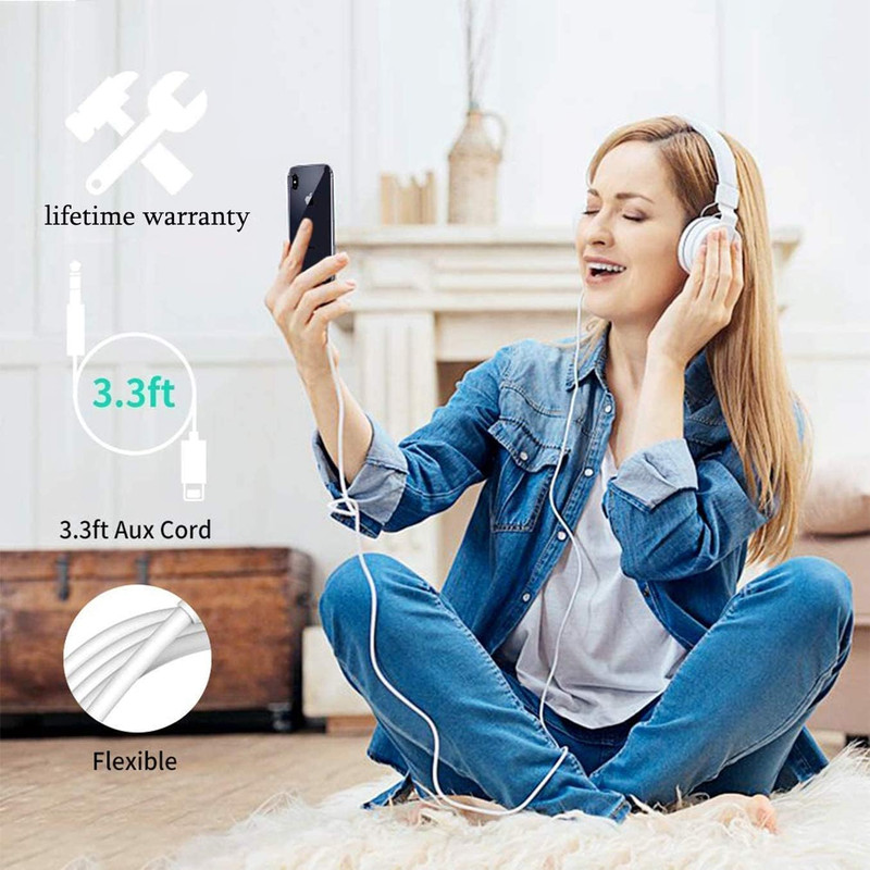 (Apple Mfi Certified) Iphone AUX Cord,Lightning to 1/8 Inch Audio Cable,3.3Ft, H gallery
