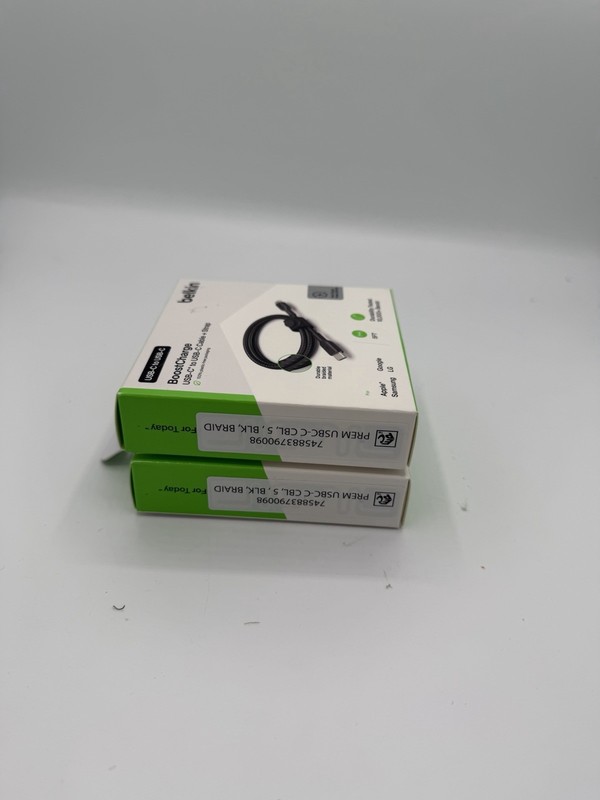 2-Pack Belkin BoostCharge 5ft Braided USB-C to USB-C Charging Cables New Sealed gallery