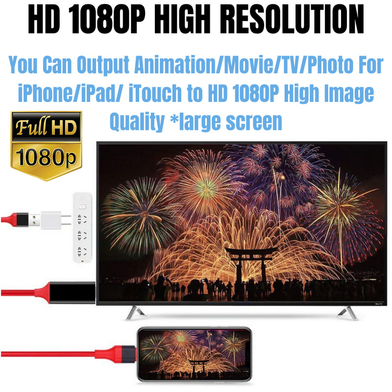 1080P HDMI Mirroring Cable Phone to TV HDTV AV Cable For Apple iPad 9th 8th 14 7 gallery