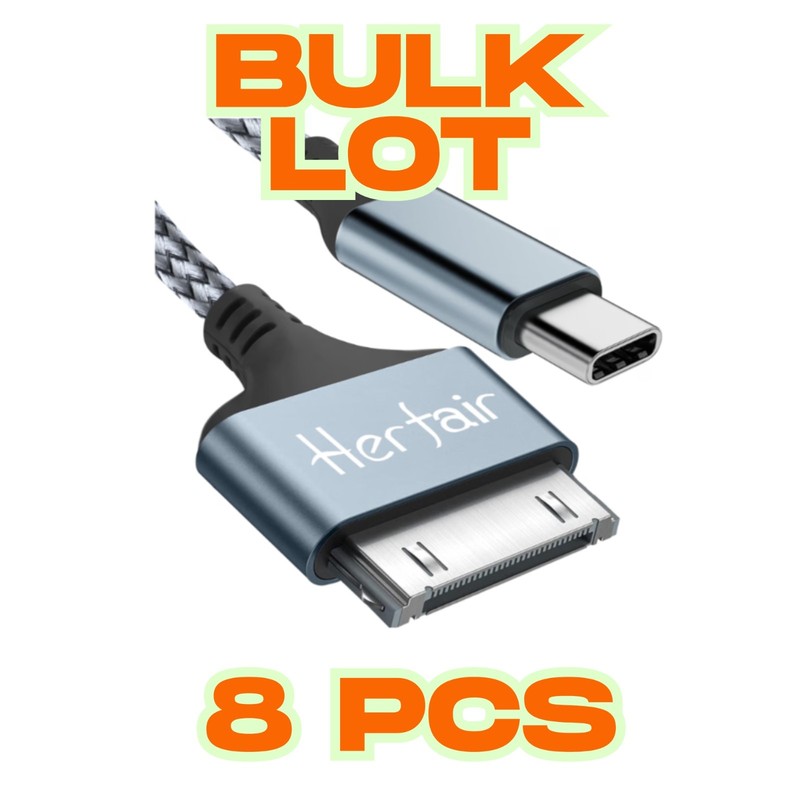 8 PK 30 Pin to USB C iPhone 4 Charger Old iPad Charger Cable Fast Charging Cord
