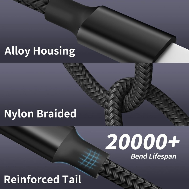 Universal 4-in-1 5FT USB C Charging Cable Pack for iPhones and Android Devices gallery