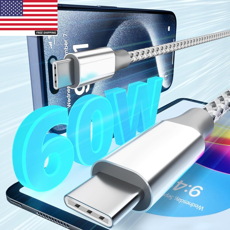 USB C Cable，3 Pack 10FT 60W Fast Charging USB C to USB C Cable, Durable Type C C gallery