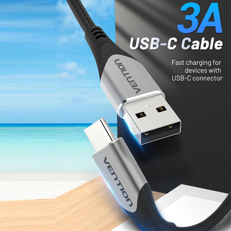 USB Type C Cable 3A Fast Charging USB-A to C Charge Braided Cord Charger Lead gallery