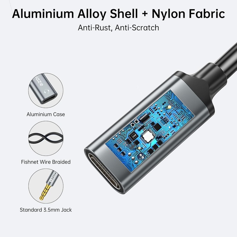USB C Female to 3.5mm Male Audio Adapter – Seamless Analog Connection gallery